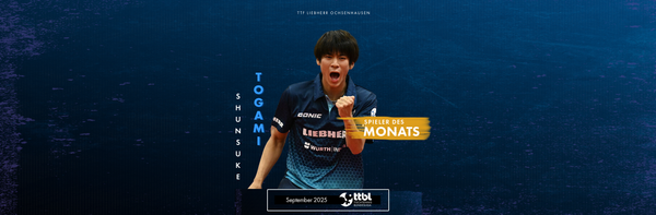 TTBL Player of the Month for September: Shunsuke Togami (TTF Liebherr Ochsenhausen)