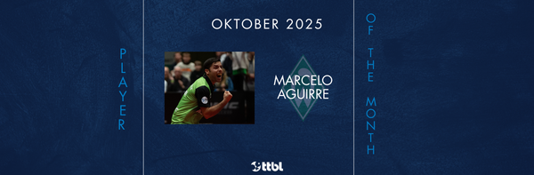 Der „TTBL-Spieler des Monats Oktober“: Marcelo Aguirre (Werder Bremen)
