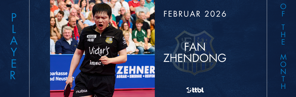 TTBL Player of the Month for February: Fan Zhendong (1. FC Saarbrücken-TT)